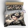 Elegant Geisha Themed Decorative Set Soft Comfortable Duvet Cover Bedding Set Included 1*Duvet Cover & 2*Pillowcases, Gift