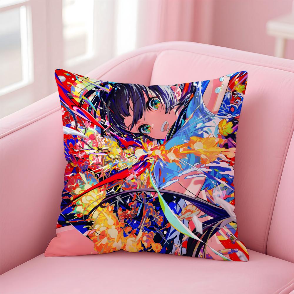 

MMika Pikazo Cushion Cover Linen Pillowcase Cover Soft Decor for Sofa Home Room 40x40cm