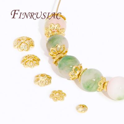 Brass Beads Caps 18K Real Gold Plated Hollow Flower Bead Caps,Bracelet Beads End Cap Accessories,DIY Jewelry Making Supplies