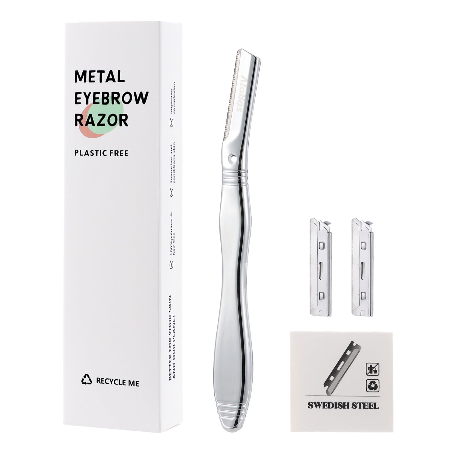 

Бритва для лица AioBos для чувствительной кожи, бритва для бровей, сменные лезвия, подходит для удаления волос на лице и нежелательных волос, унисекс, для бритья, (2