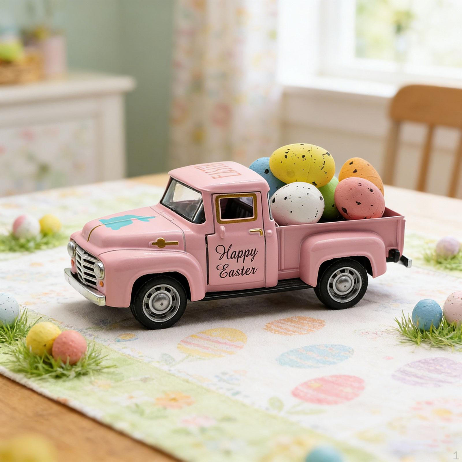 

Diecast Metal Truck Model, Farmhouse Pickup Decor for Kitchen Table розовый