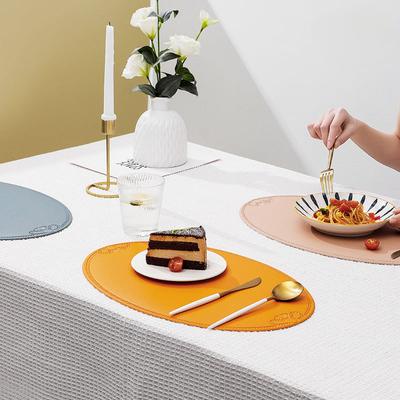 Leather Placemat Ins Style Vintage Placemat European Creative Thermal Insulation Mat Northern Europe Waterproof and Oil Resistant Western Placemat