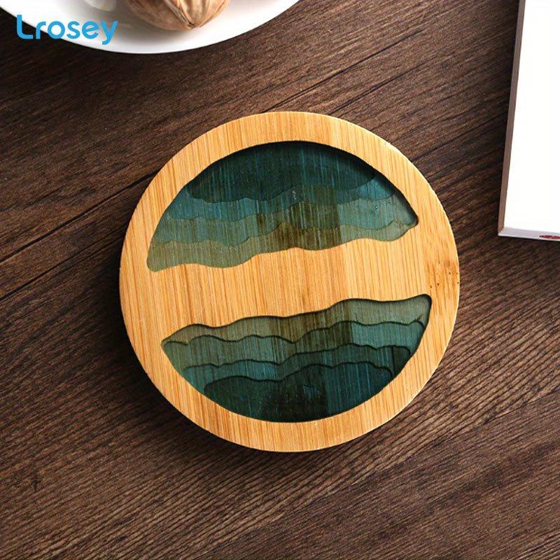Kunst Brikke Bordbrikke Fersk Tre Koppholder Bordmatte Underlag Sklisikker Varmeisolering Koppmatte Kjøkkentilbehør Kaffekoppbrikke