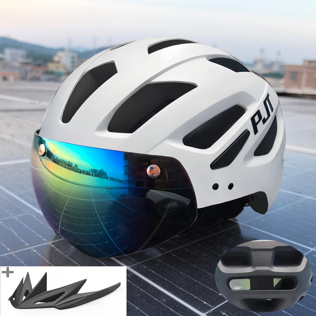 Kask Rowerowy Pjt Z Goglami Przeciwsłonecznymi Męski Daszek Przeciwsłoneczny Kask Rowerowy Okulary Przeciwsłoneczne Kask Rowerowy Szosowy Mtb Kask Rowerowy Sportowy Z Goglami E-Bike