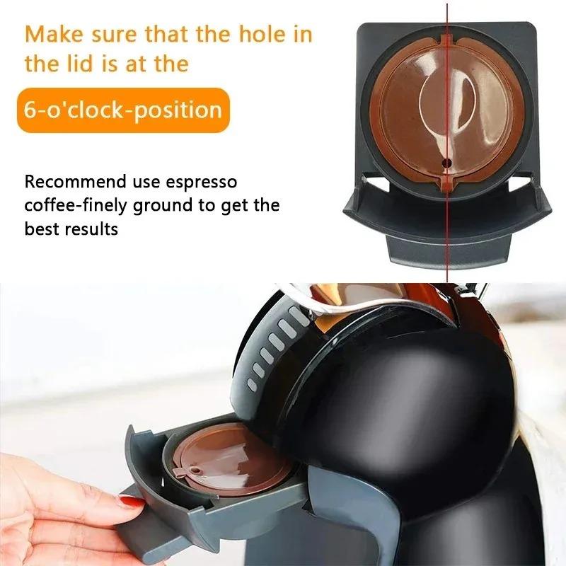 UNTIOR3Pcs Reusable Coffee Capsule Kits for Nescafe Dolce Gusto Machine Refillable Capsules Pod Compatible Filter Cups Dispenser