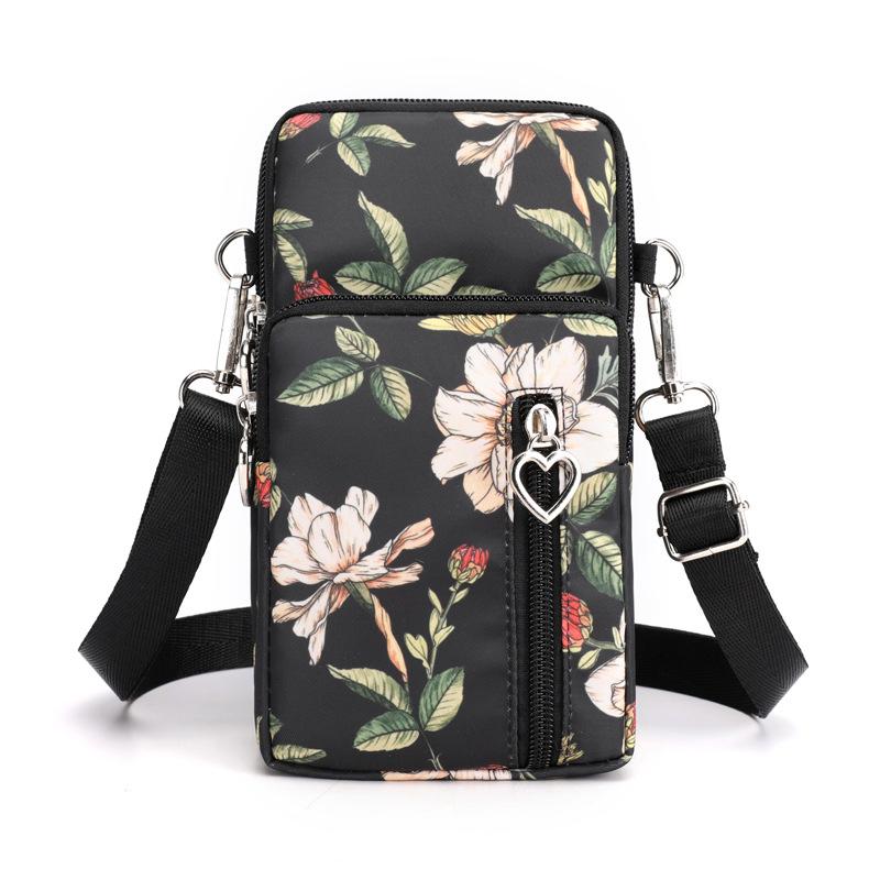 Waterproof Mobile Phone Bag Women's Mini Crossbody Bag Daily Multi-layer Zipper Purse Casual Outdoor Travel Nylon Bag