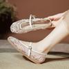 Mesh Breathable Flats Ballet Women String Bead Round Toe Sandals Light Soft Sole Casual Fashion Design  Elegant Dress Shoes