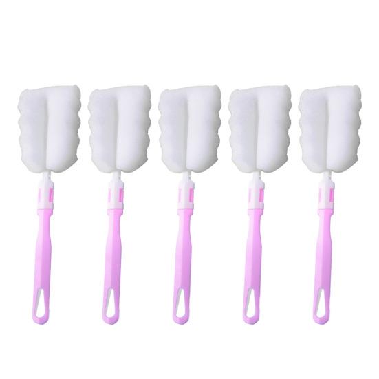 5-teilige Flaschenbürste, Schwamm-Tassenreiniger, abnehmbarer langer Griff, tragbare Reinigungsbürste für Tassen, Gläser, Wasserflaschen