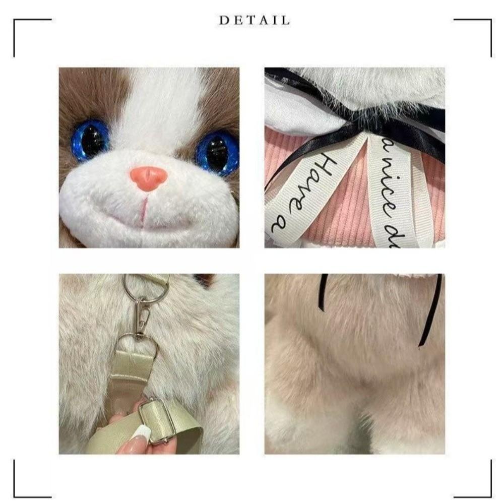 Cute Cartoon Plush Ragdoll Cat Backpack Simulated Ragdoll Plush Cat Backpack  School Bags
