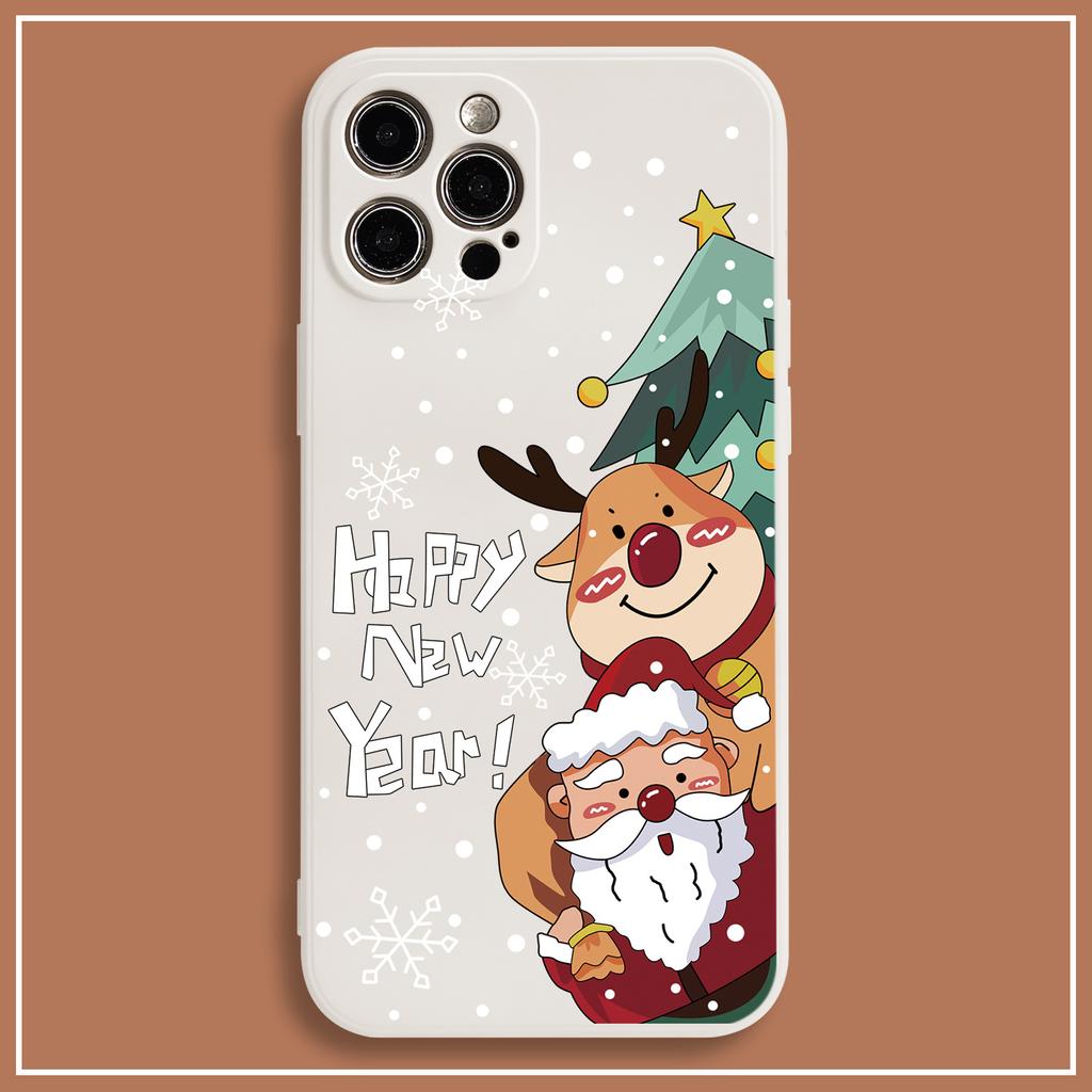 Husă transparentă pentru telefon pentru Crăciun Fericit pentru iPhone 15 14 13 12 11 Pro Max XS Max X XR 8 7 Plus Cadouri de An Nou Fericit Husă din spate moale, rezistentă la șocuri