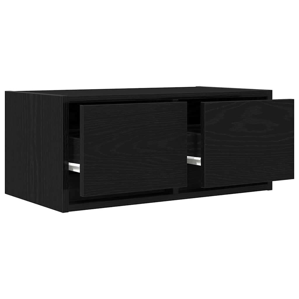 TV Cabinet Black Oak Effect 60 x 31 x 25.5 cm Particleboard