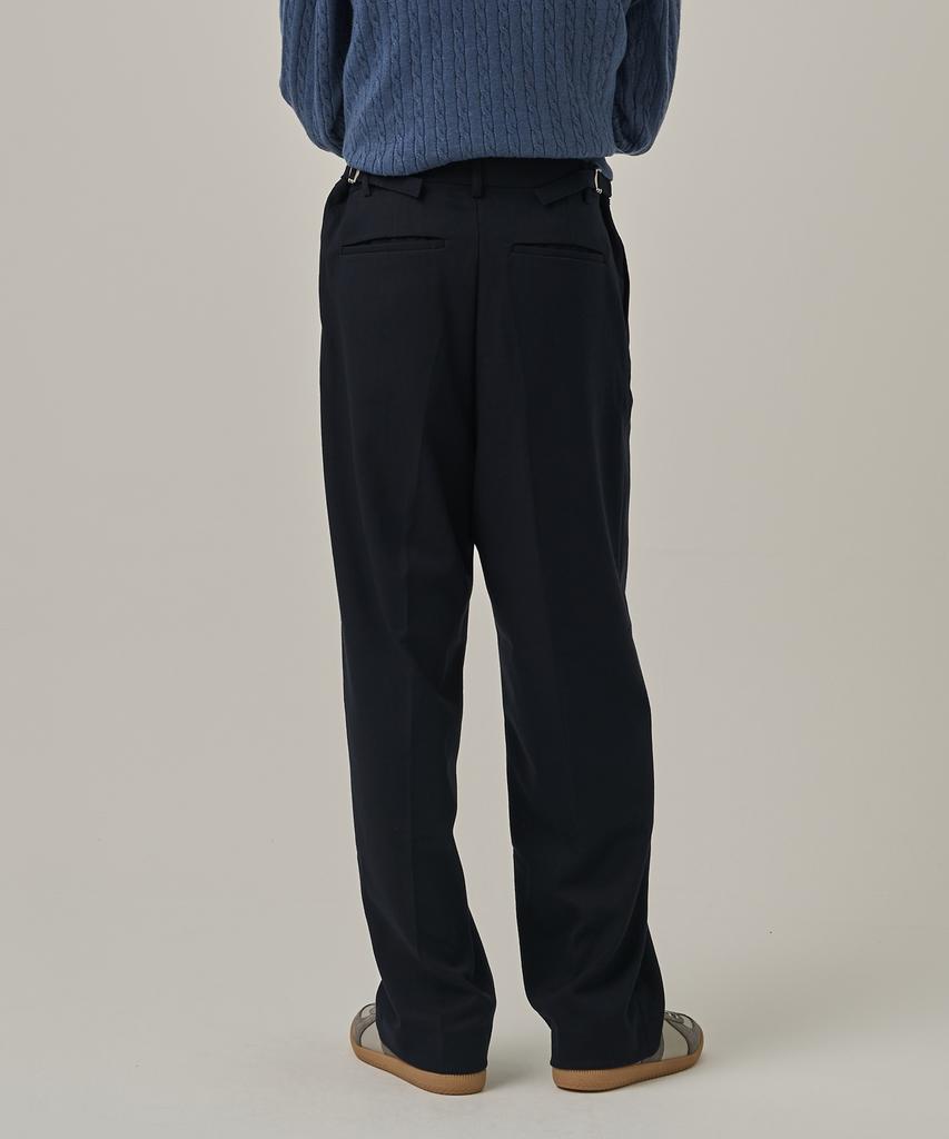 ANALOG MOOD Double-Pleat Wide Winter Slacks (Navy)