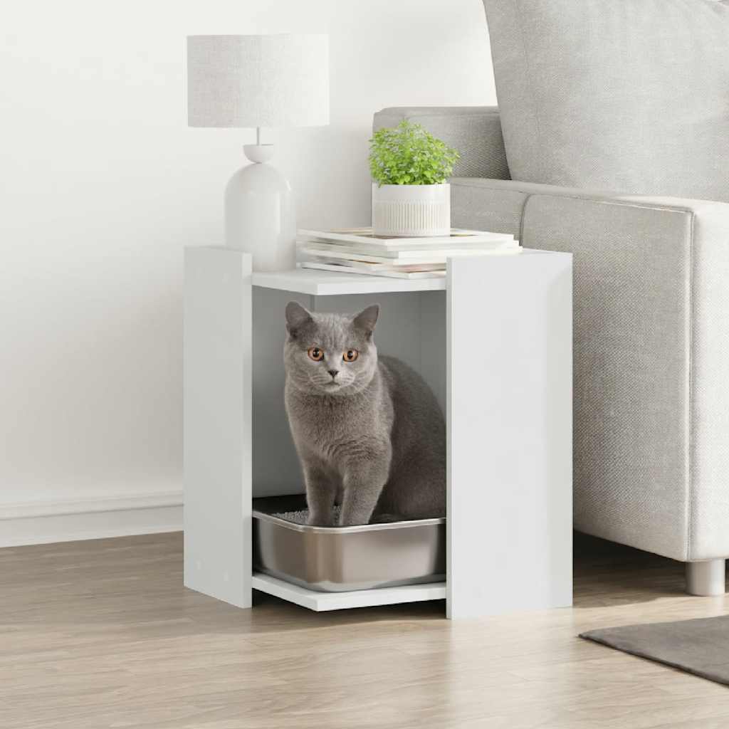 vidaXL Katzenklo Weiß 42x42x51 cm Holzwerkstoff weiß
