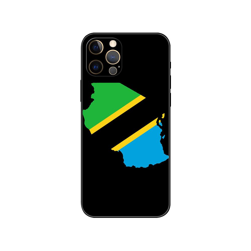 Tansania Nationalflagge Handyhülle für iPhone 5 5s 2020se 6 6s 7 8 plus x 10 XR XS 11 12 13 mini pro MAX schwarze TPU-Rückseite