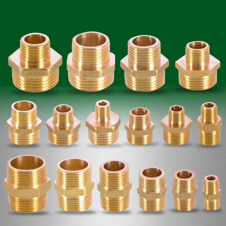 Brass Pipe Hex Nipple Fitting 1/8" 1/4" 3/8" 1/2" 3/4" 1" BSP Male Thread Quick Adapter Coupler Connector for Water Oil Gas