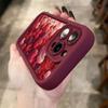 High-End Shiny Heart-Shaped High-Tube Phone Case in Burgundy, Suitable for iPhone 17, 16, 15, Plus, Pro, Max Series Phones - Ideal for Gifting