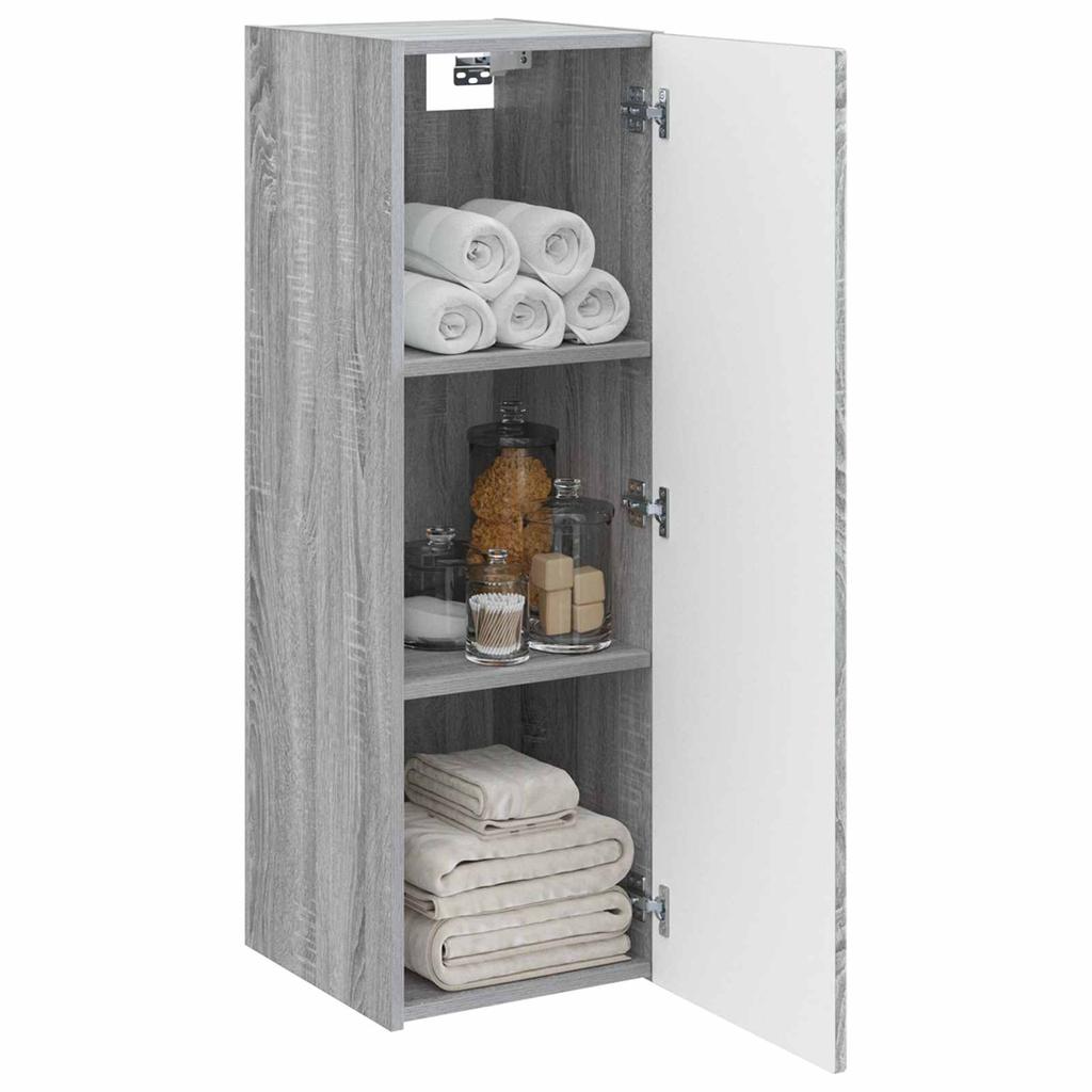 Wall Mounted Bathroom Cabinet Grey Sonoma 33 X 34.5 X 60 Cm