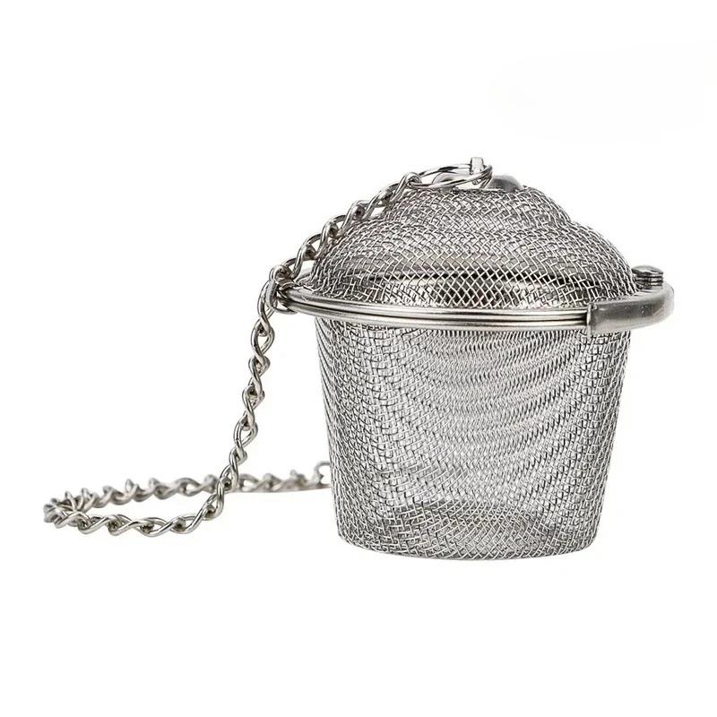 Tea Spice Strainer Seasoning Ball Mesh Herbal Ball Stainless Steel Teakettle Locking Tea Filter Reusable Diameter Tea Diffuser