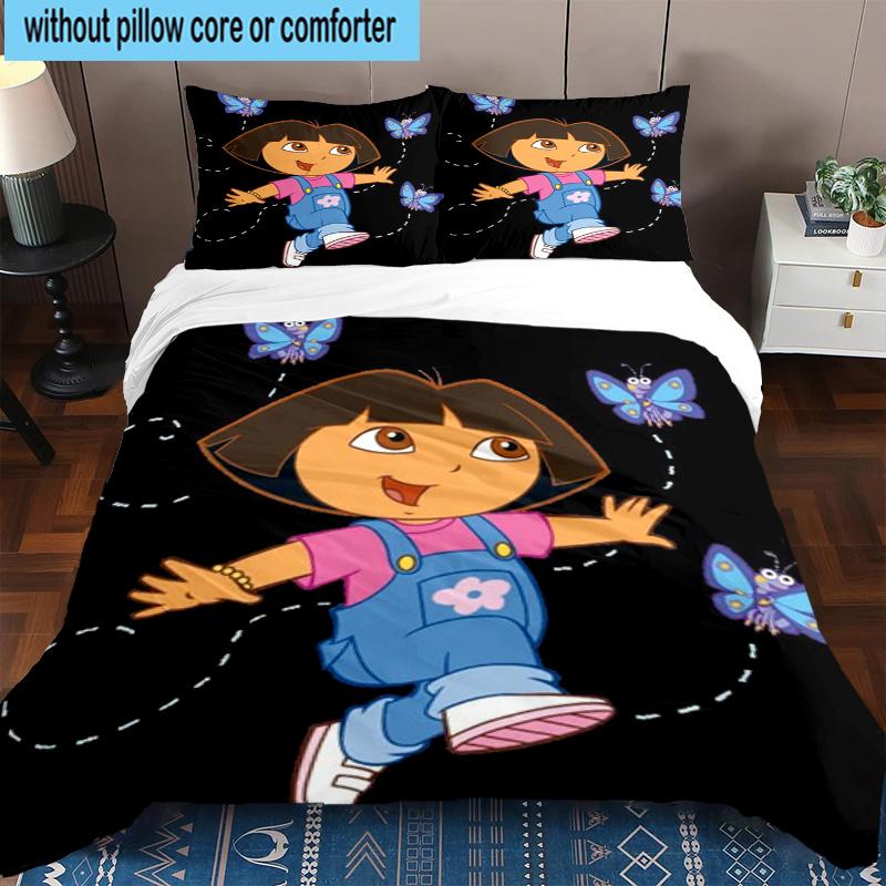 3PCS The Explorer Do-ra Adventure 3pcs Bedding,Including 3PCS Duvet Cover And 2pcs Pillowcases Perfect for Christmas,Ideal for Bedroom, Dormitory