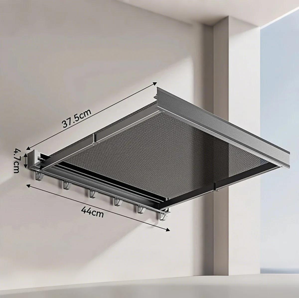 

1pcs Foldable Space Aluminum Clothes and Hat Rack with Hooks – Space-saving Organizer for Bathroom Balcony Wardrobe Closet