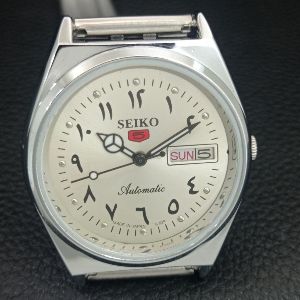 REFURBISHED SEIKO 5 AUTOMATIC 6309A JAPAN MENS VINTAGE SILVER WATCH A442600-1