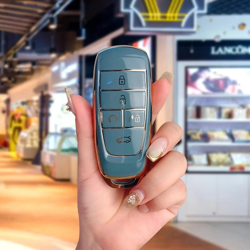 TPU Car Key Cover Smart Remote Control Fobs Case Protector Bag Keychain Holder Auto Accessories For GAC Trumpchi Aion S Y V iA5