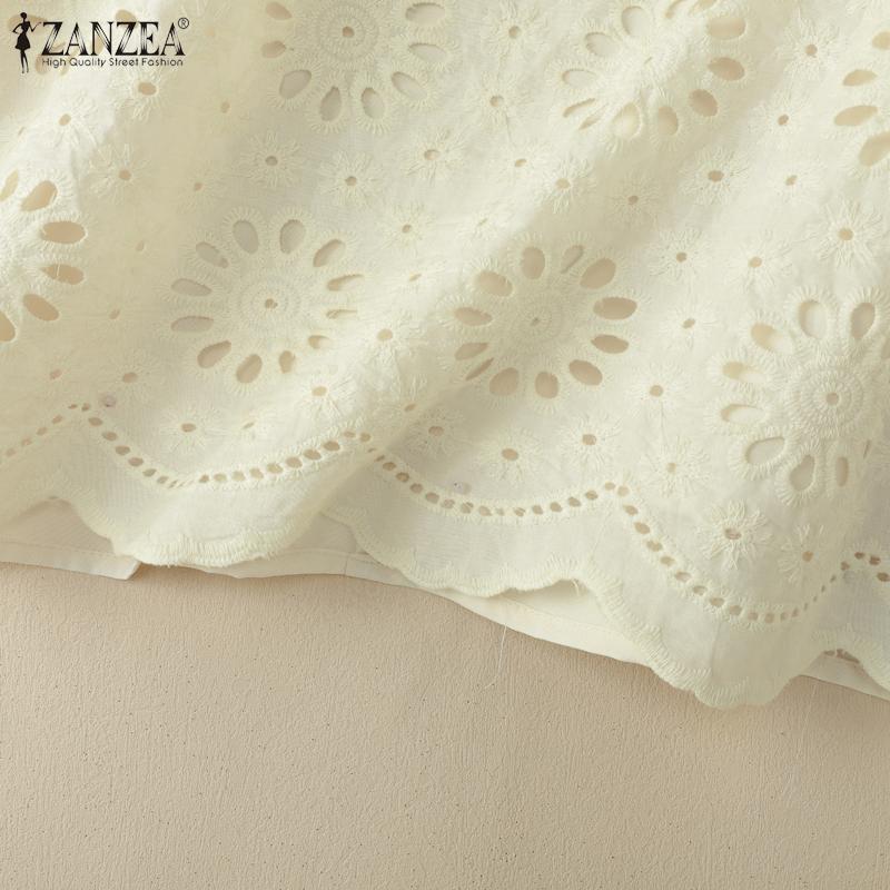 ZANZEA Women Casual Lace Crochet Patchwork Summer Sleeveless Tank Tops