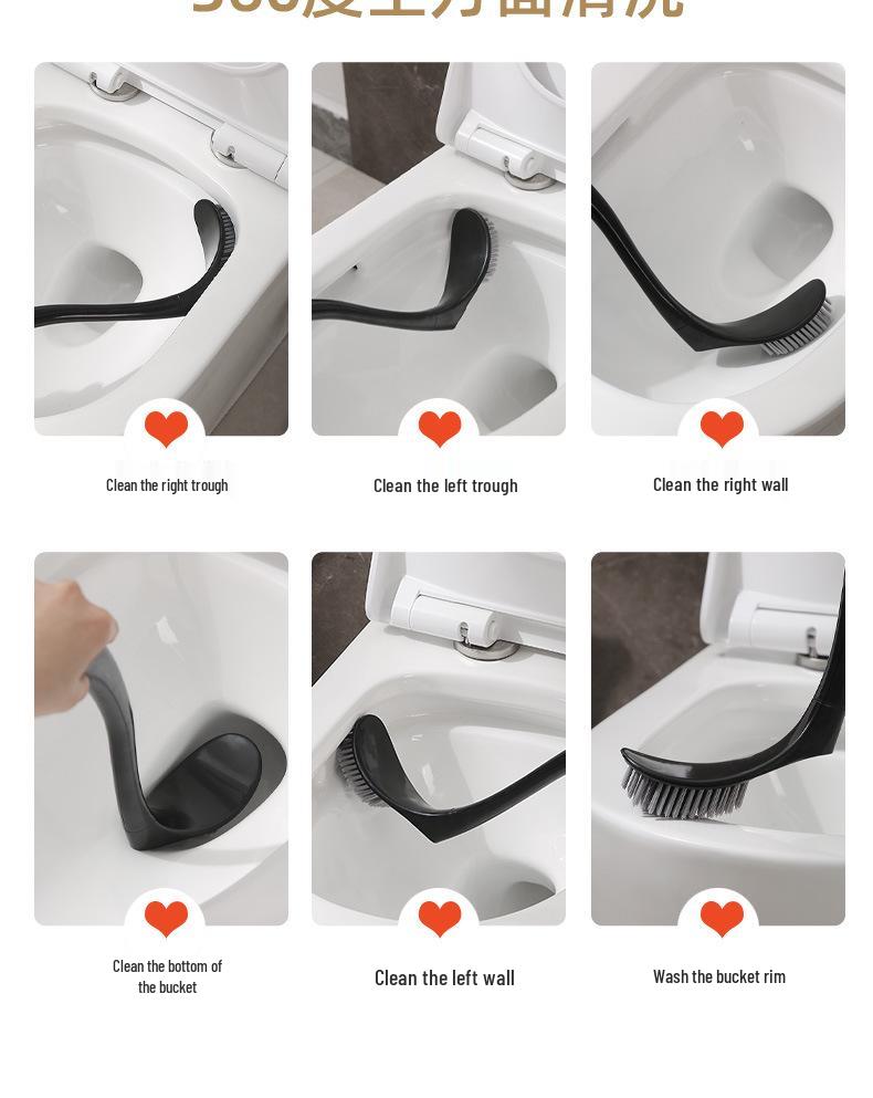 Swan Toilet Brush with Base - Fashionable Household Bathroom Cleaner for Squat Toilets