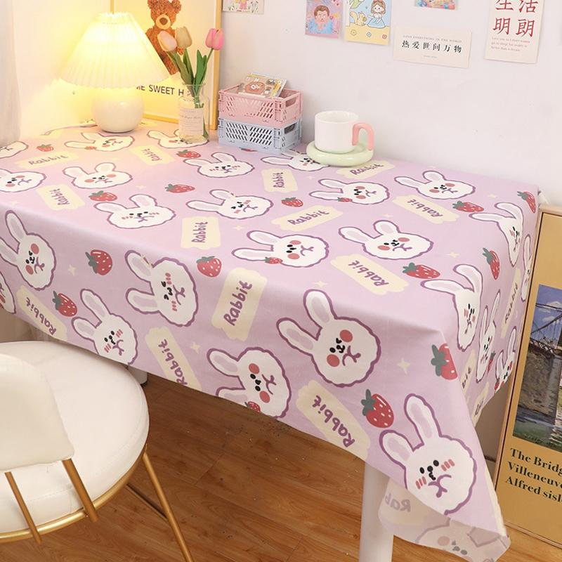 Instagram Cartoon Cute Tablecloth Home Kitchen Dining Table Students Writing Desk Dressing Table Cover Dustproof Cloth