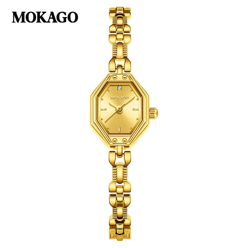 Mokaga Retro Octagonal Women s Quartz Bracelet Watch – High-End, Waterproof, Popular Design.