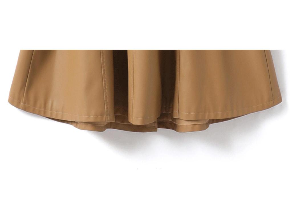 Women's Sheepskin Coat: Elegant Lace-Up, Waist-Cinching, Long Leather Skirt Style, 2025 Collection