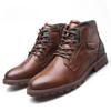 New Zipper Men's Short Boots Autumn and Winter High-top Desert Tooling Leather Boots