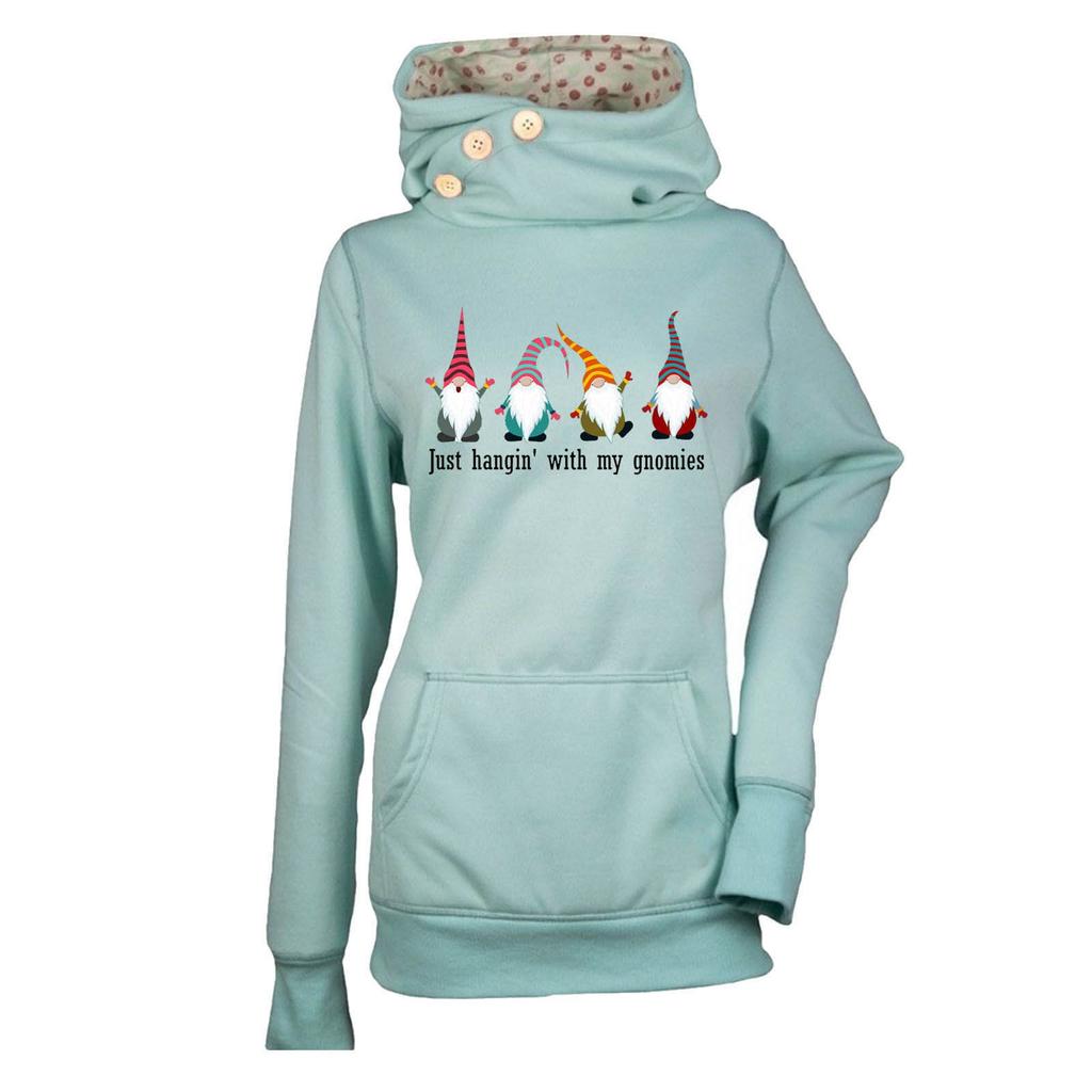 Fashion Casual Women's Hooded Long Sleeve Sweater Christmas Printed Top