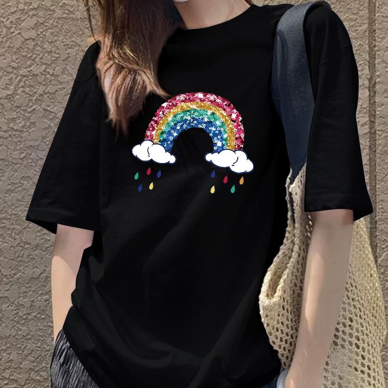 Soft Stretch Fabric Women s Crew Neck Short Sleeve Tee, a Comfort Casual XXL чёрный