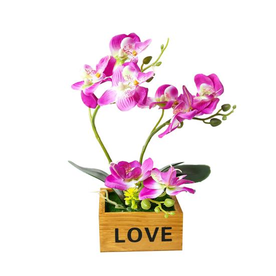 Artificial Flower Butterfly Orchid Pot Bonsai Garden DIY Party Desktop Decor