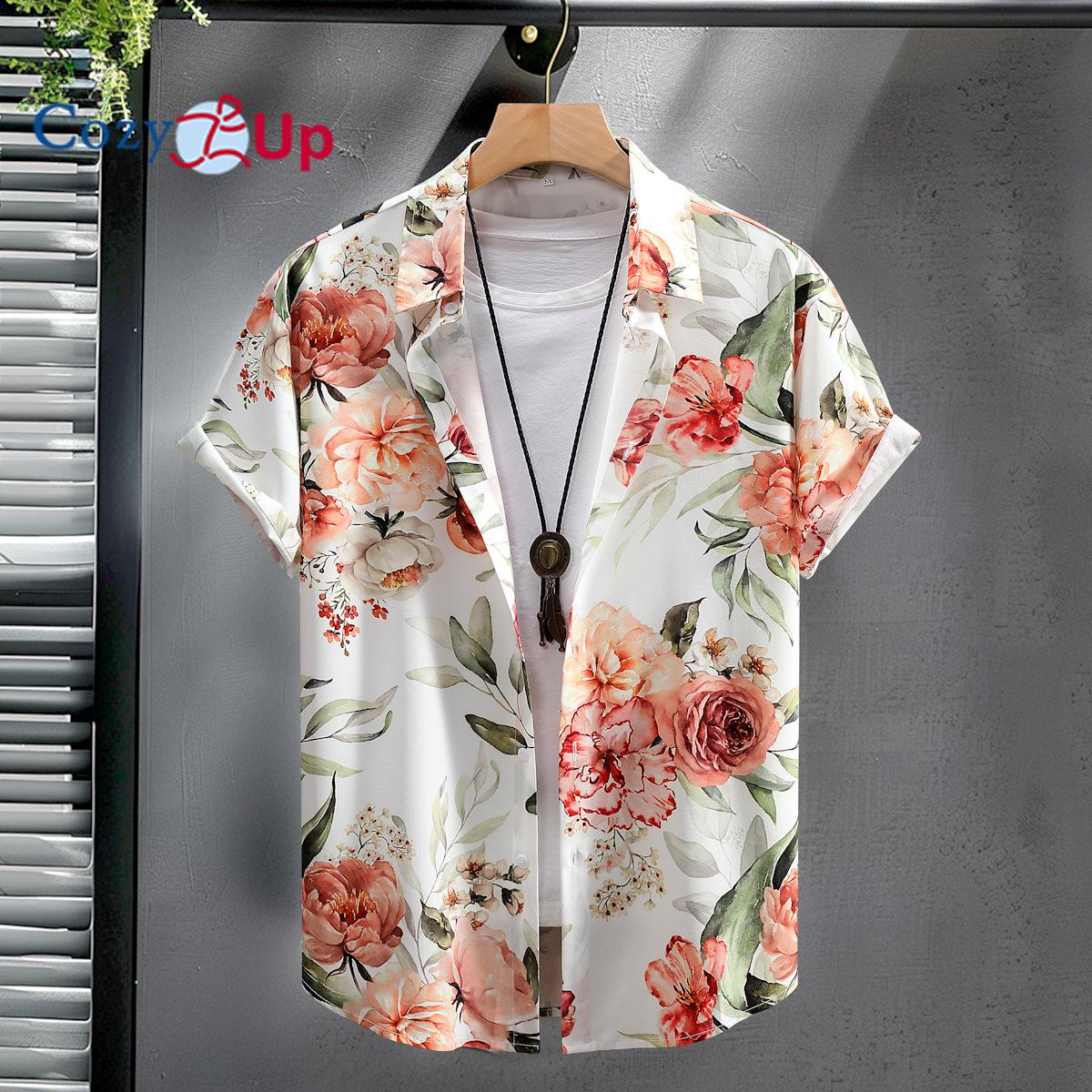 Уютные мужские повседневные рубашки с цветочным принтом — фото 5