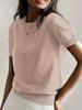 Round Neck Short Sleeve Thin Knit Loose Casual Women's Top - Summer/Autumn Collection