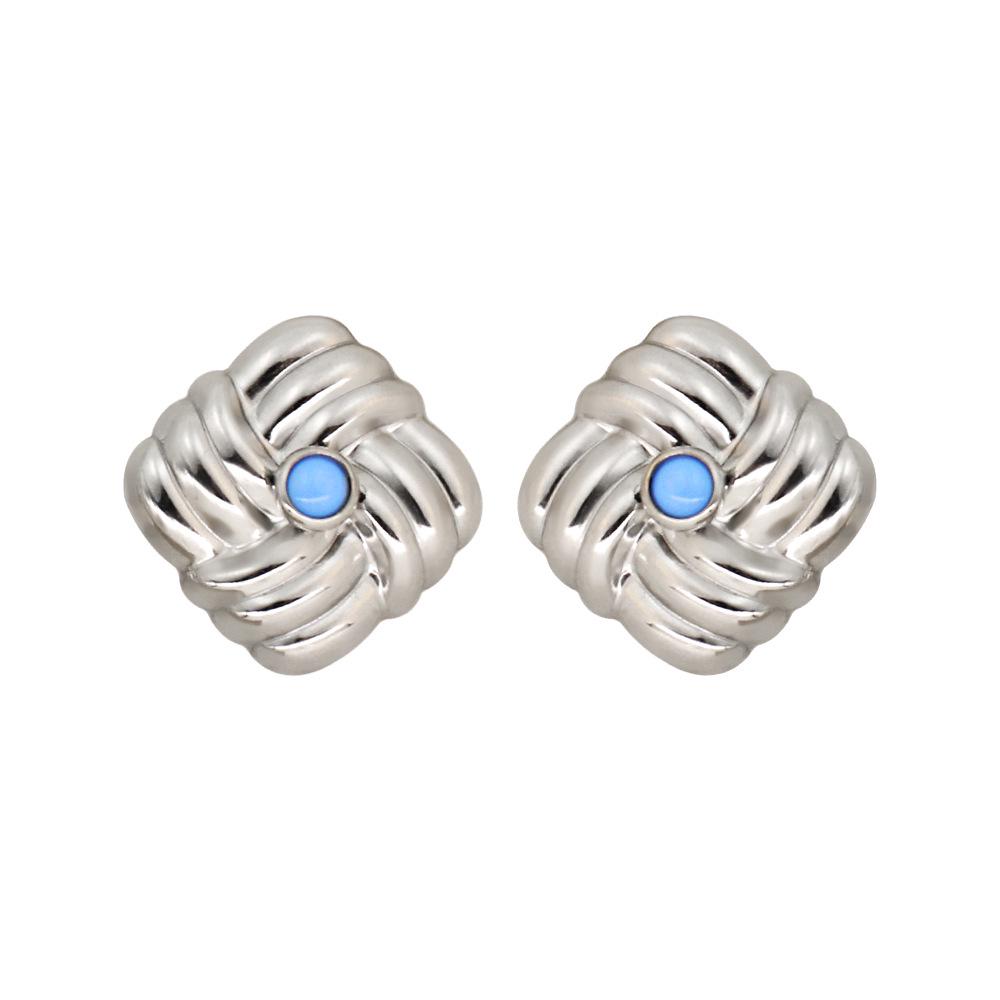 *18K Gold Plated Geometric Knot Stud Earrings in Titanium Steel*