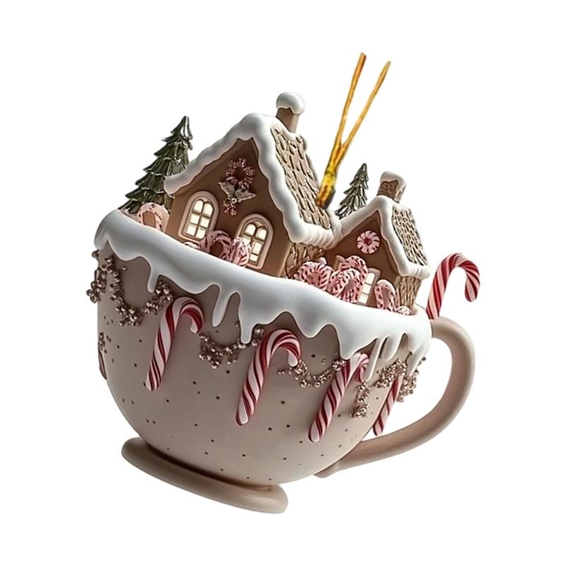 Weather Resistant Christmas Tree Cottage Embellishment Acrylic Homes Adornment For Bedroom Or Study Room