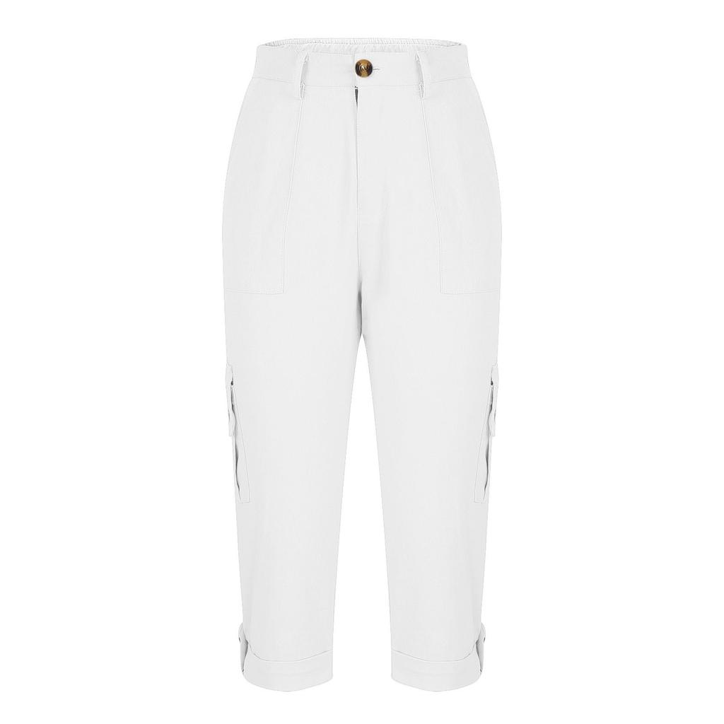Women's Capris Joggers Mid Rise Cropped Cargo Pants Summer Quick Dry Hiking Pants with Multi Pockets Lightweight Summer Bottoms