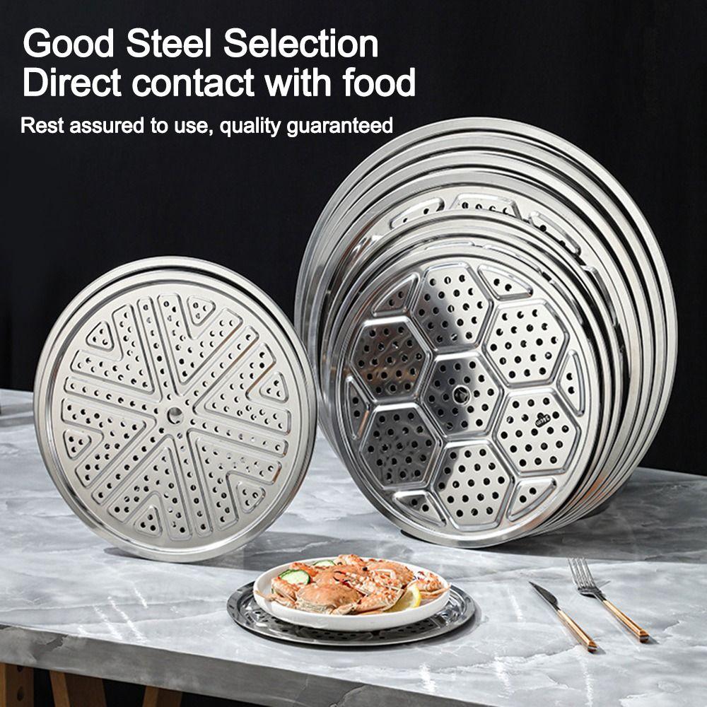 Durable Stainless Steel Steamer Rack Round 22-40cm Steamer Compartment Kitchen Gadgets Steamer For Baking Cooking Steaming