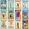 [MyPlate]Ice Coffee Metal Sign Vintage Plaque Tin Sign Kitchen Decor For Bar Sign Club Decoration Man Cave Plate Tea Poster