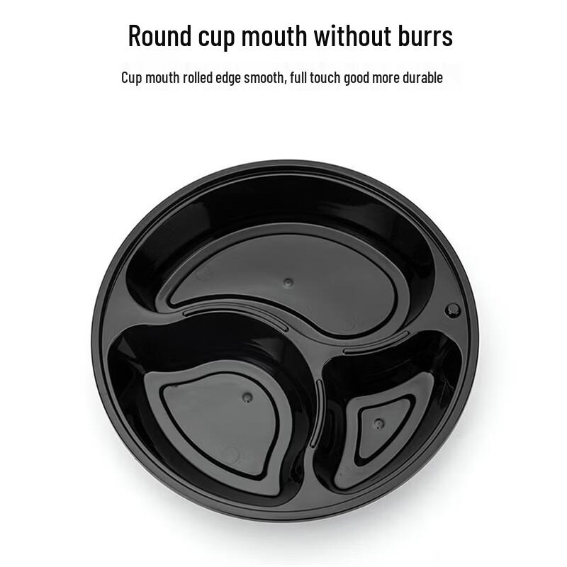 Disposable Round 3-Compartment Takeout Container