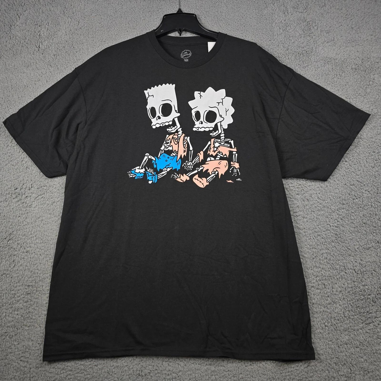

Bart Lisa Simpsons Skeletons Shirt Mens 2XL XXL Black Treehouse Of Horror NWT 2XL