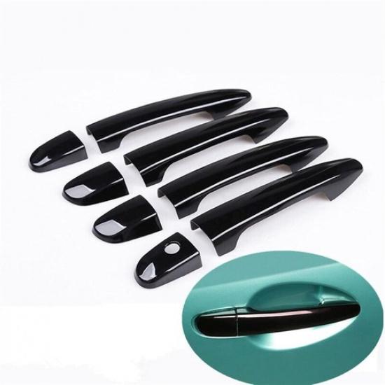 8Pcs Glossy Piano Black Car Door Handle Cover Trim For Mazda 2 Demio 3 5 Premacy
