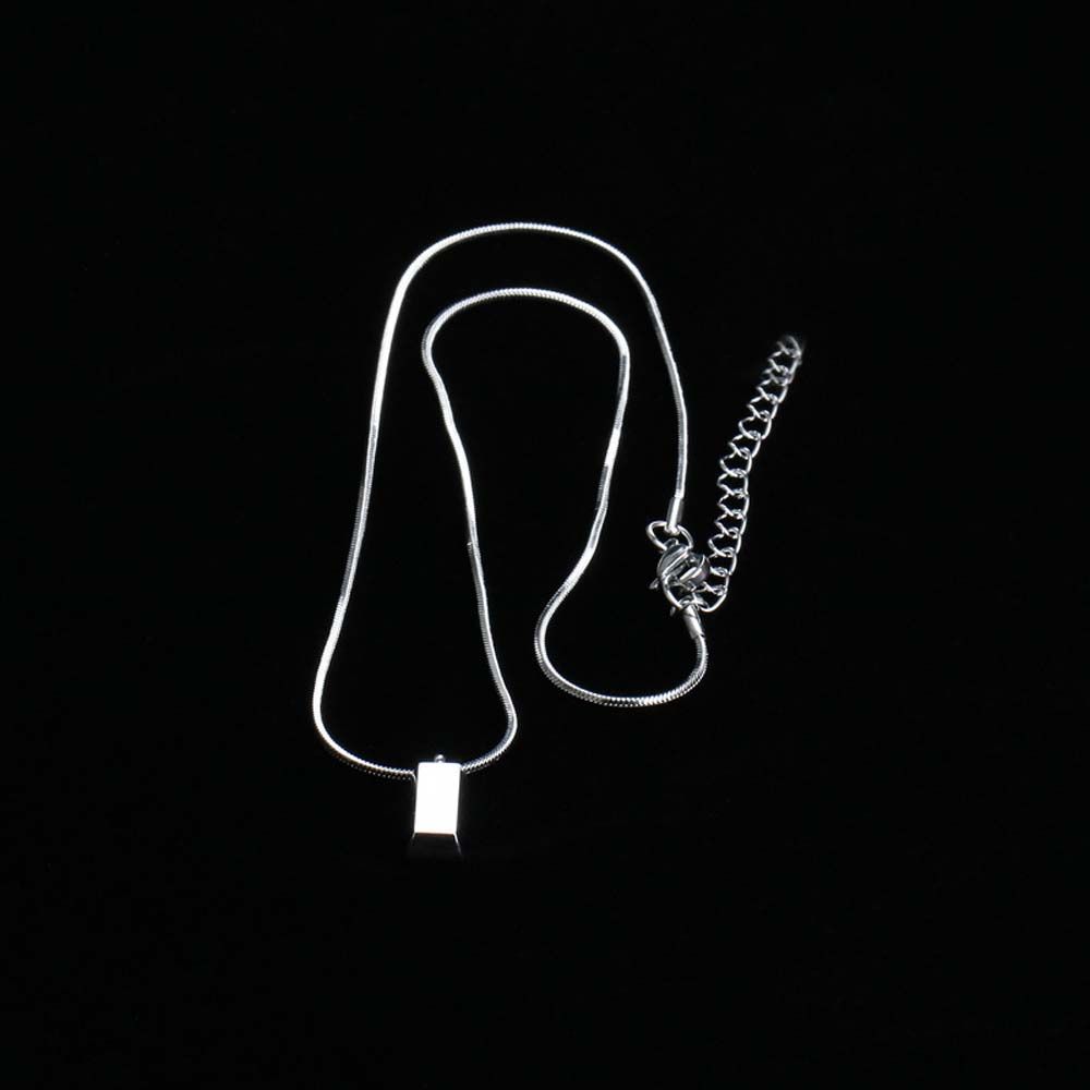 Women Silver Color Bricks Men Necklace Clavicle Chain Geometric Necklace Korean Style Necklace