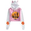 Dragon Ball Son Goku Saiyan Print Color Block Cat Ear Student Hoodie