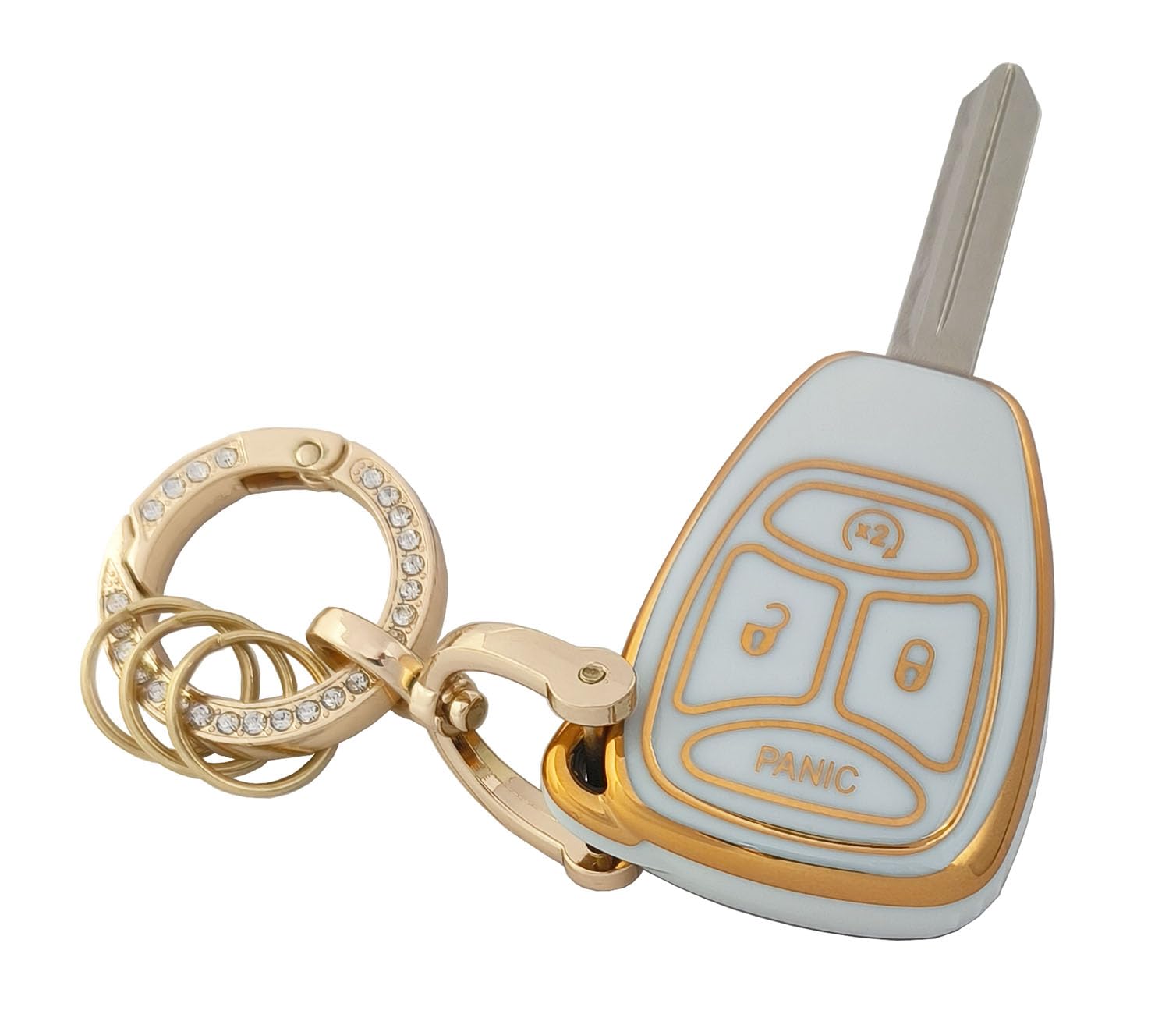 Key Fob Cover for Jeep/Dodge/Chrysler Soft TPU Car Key Shell белый