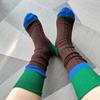 A Pair Soft Mid Tube Socks Stripes Long Socks Durable Womens Crew Socks  for Women