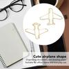 Airplane Shaped Paper Clips, 100Pcs Mini Cute Paperclips Portable Electroplated Metal Office Clips for Document Sorting and Organizing Office School
